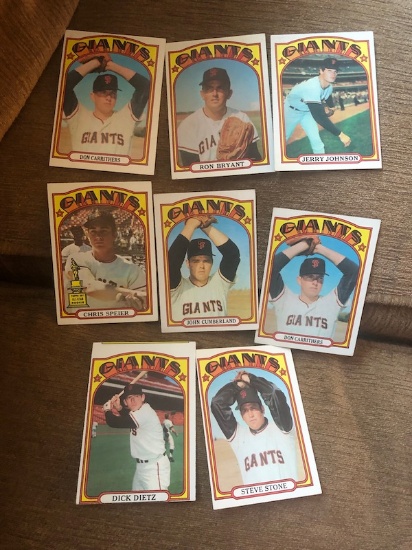 1972 Topps Vintage Baseball card Giants Lot