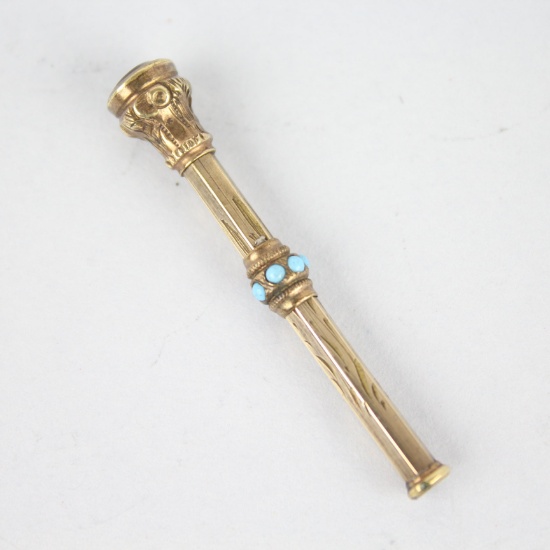 Small Gold Victorian Jeweled Mechanical Pencil