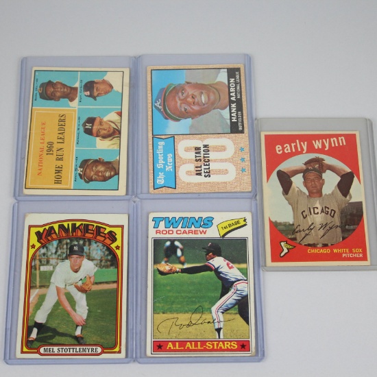 5 Vintage Topps Baseball Cards Group 4