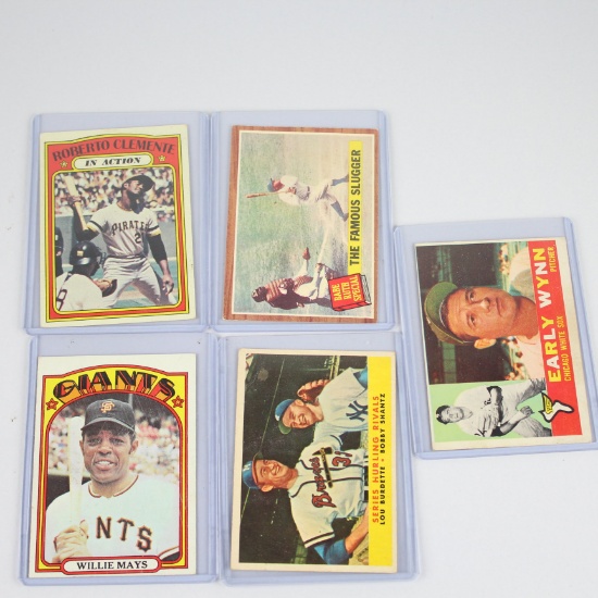 5 Vintage Topps Baseball Cards Group 6