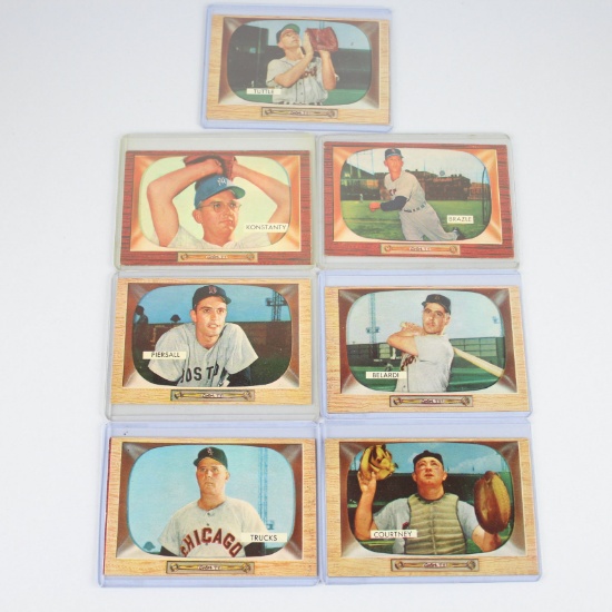 7 Vintage 1955 Bowman Baseball Cards Group 7