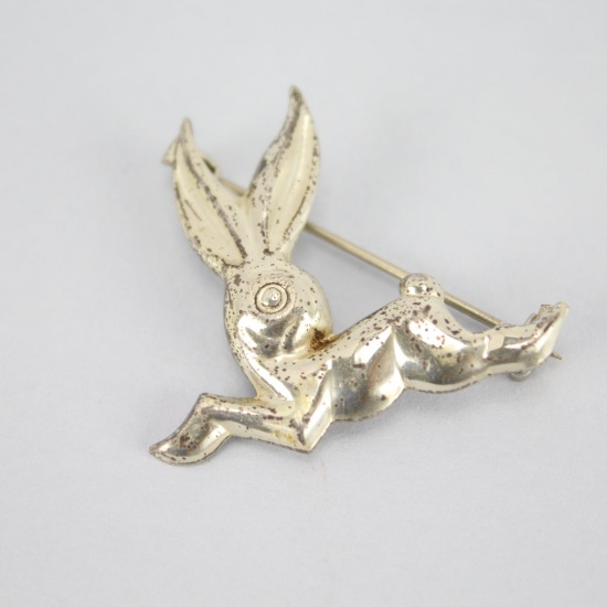 Vintage Sterling Silver Rabbit Pin