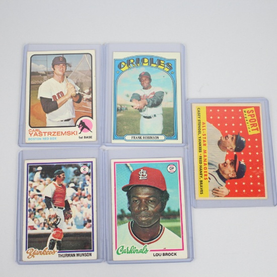 5 vintage Topps Baseball cards group 1