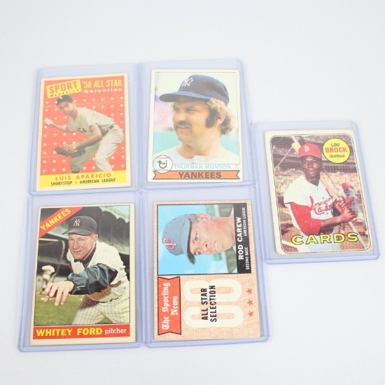 5 vintage Topps Baseball cards group 2