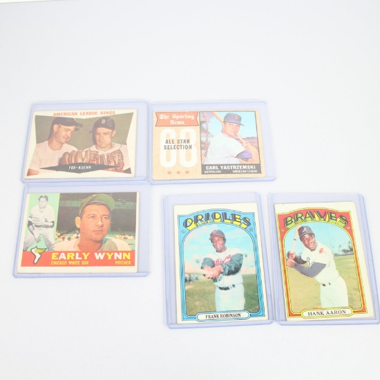 5 vintage Topps Baseball cards group 3