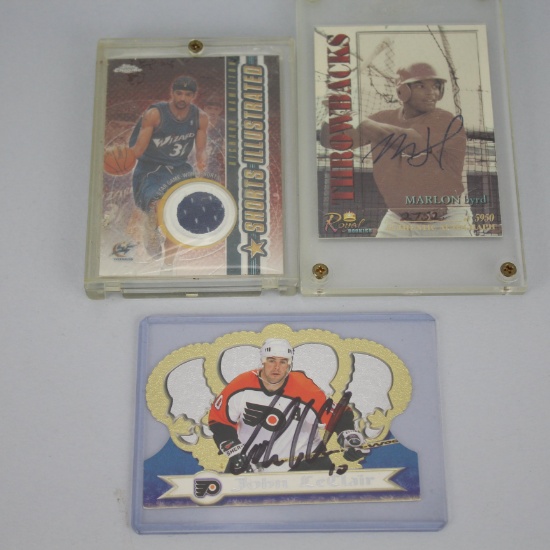 Sports Cards Memorabilia 2 Autographs and 1 Game Used Short Card