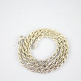 Sterling Silver Rope Chain Necklace 22