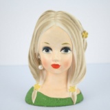 Vintage Ruben's Blonde Teen Girl Lady Head Vase 4136
