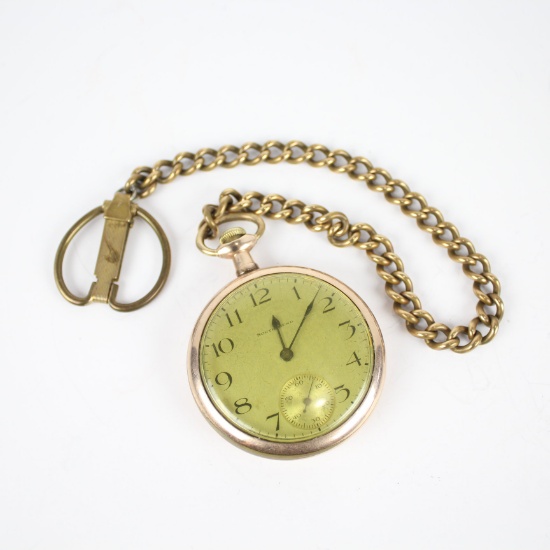 Vintage South Bend Gold Filled Pocket Watch & Chain