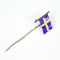 Vintage Sterling Silver Enamel Sweden Flag Stick Pin Signed