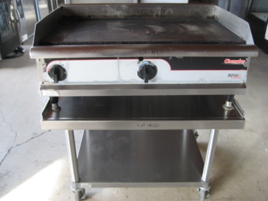 APW 36” griddle with stainless equip. stand