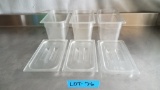 Cambro plastic inserts 1/3 size with lids
