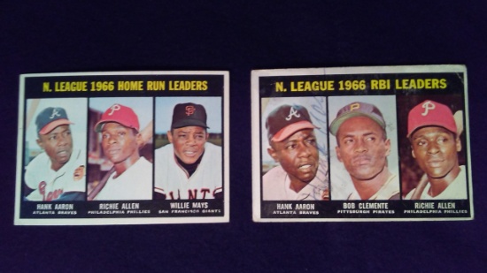 1967 TOPPS NL RBI & HOME RUN LEADERS CARDS LOT OF 2