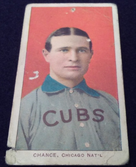 1909 FRANK CHANCE T206 RED PIEDMONT CARD HALL OF FAMER CUBS