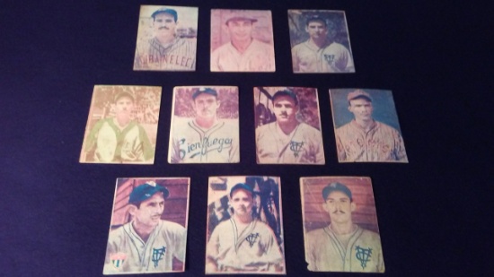 1943 LA AMBROSIA CUBAN BASE BALL CARD LOT OF 10 CARDS