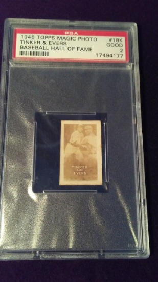 1948 TOPPS MAGIC PHOTO TINKER & EVERS HOF CARD