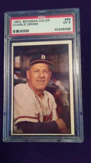 1953 BOWMAN COLOR CHARLIE GRIMM #69