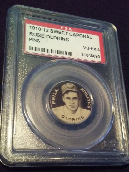 1910-12 SWEET CAPORAL BASEBALL PIN RUBE OLDRING