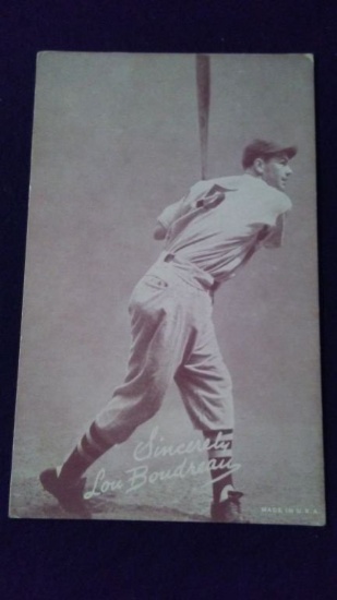 1947-66 EXHIBIT BASEBALL CARD INDIAN'S LOU BOUDREAU