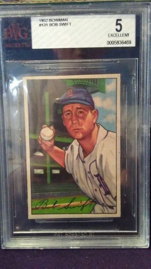 1952 BOWMAN BASEBALL CARD BOB SWIFT # 131