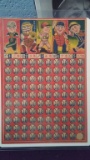 1930's UNCUT SHEET JAPANESE BASEBALL CARDS AND PUNCH GAME