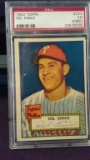 1952 TOPPS BASEBALL DEL ENNIS #223 RED BACK