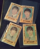 1964 HALLMARK BEATLES STAMPS - ALL 4 BEATLES STAMPS LOT