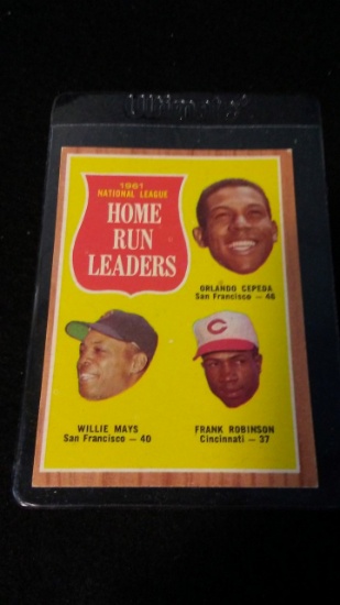 1962 Topps Nl Home Run Leaders Card #54 Mays Cepeda Robinson