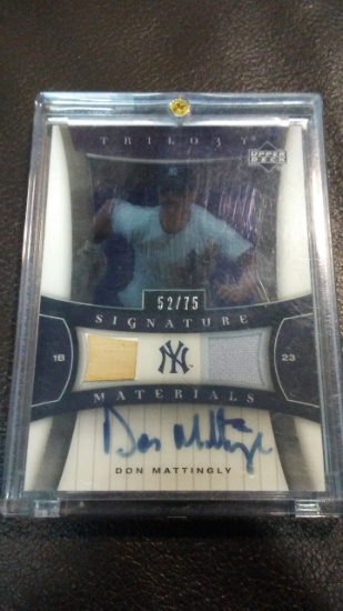 2005 UPPER DECK TRILOGY SIGNATURE BASEBALL DON MATTINGLY HOF'ER