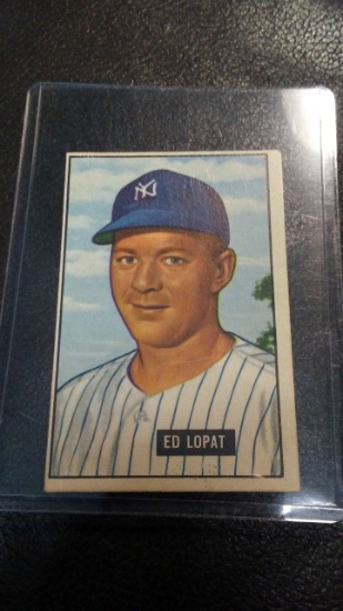 1951 BOWMAN BASEBALL ED LOPAT #218