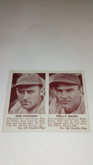 1941 Gum Prod. Double Play Baseball Chapman/moses #125-26