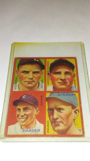 1935 Goudey 4 In 1 Baseball Cleveland Indians