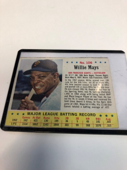 1963 Post Cereal Willie Mays #106