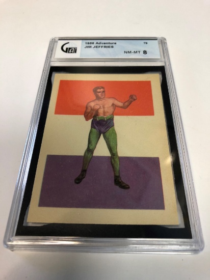 1956 Gum Adventure Boxing Card Jim Jeffries #79