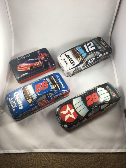 Qty of (4) NASCAR Collectible Tin Containers