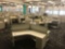 12 desk cubicle system wIth 1 Ergotron sit-stand integrated platform