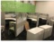 3 station managers cubicle center with privacy level walls and additional 60 inch workstation