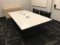 120 in x 60 in conference table system with 10 office chairs, 72 in credenza and 4 additional chairs