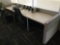 3 station 102in desk space with three Herman Miller chairs and 2-4 drawer 36 in horizontal file