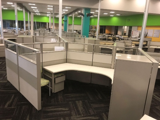 5 desk privacy height rectangular cubicle system