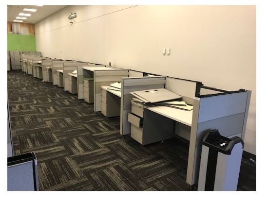 Nine station medium height cubicle system