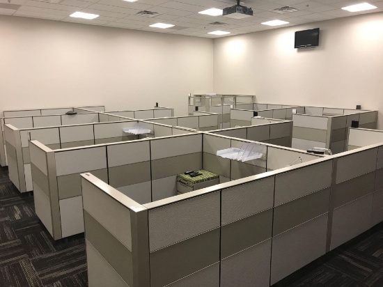 8 station medium height cubicle system