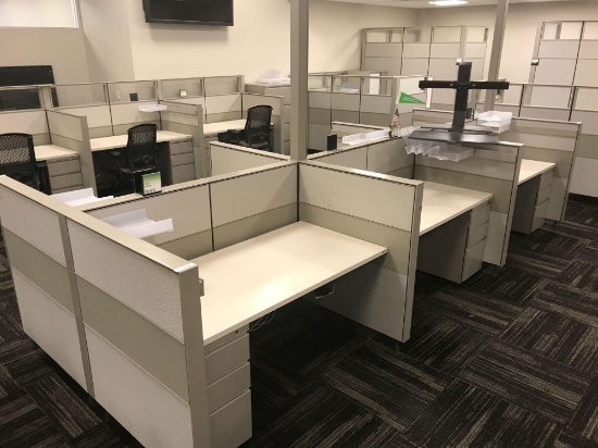 6 desk medium wall cubicle system