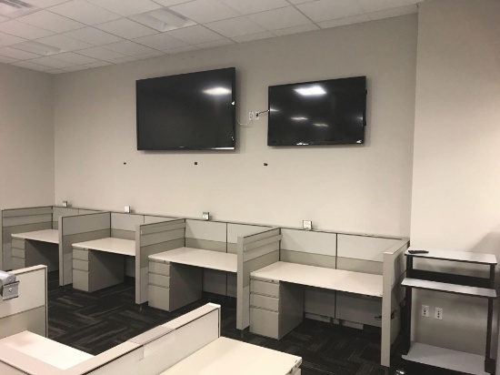 4 desk medium wall cubicle system