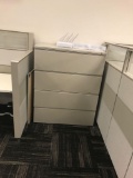 9 desk manager and worker cubicle system with 4 Ergotron sit-stand desk modules and multiple file