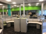 4 desk privacy height rectangular cubicle system
