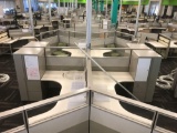 4 desk privacy height rectangular cubicle system
