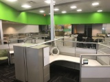 4 desk privacy height rectangular cubicle system