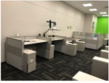 Five desk cubicle system