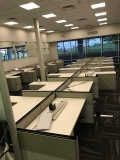 14 station low-wall cubicle system with 60 in desks with 30 in return cabinets